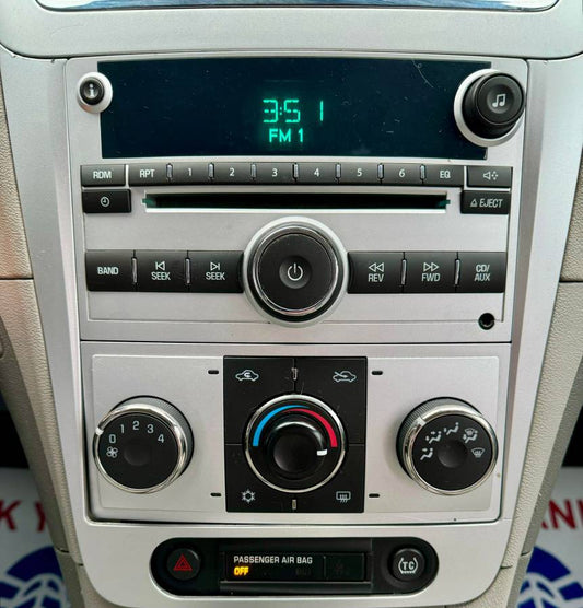 Part No. 25833636. 2009 2010 2011 2012 Chevrolet Malibu AM FM Radio Aux Bluetooth CD Player Option U1C Used