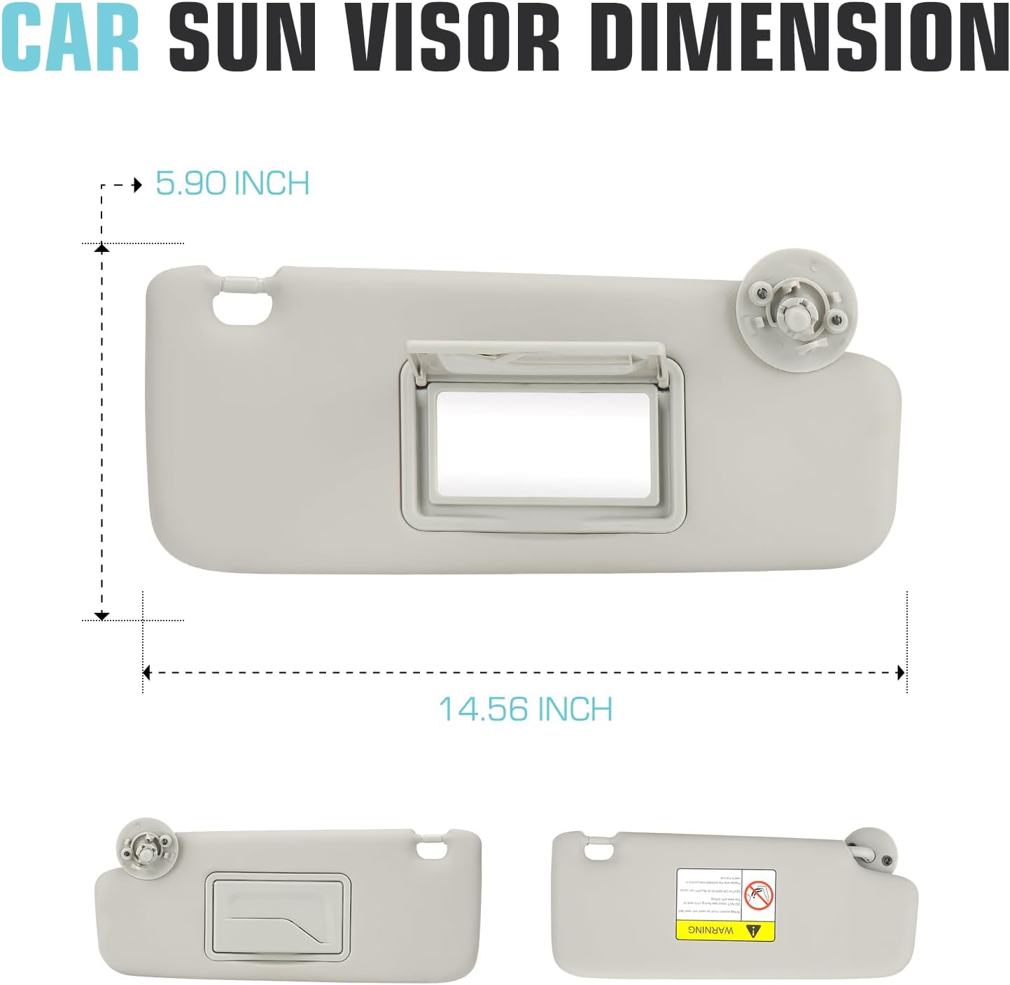 Left Driver Side Sun Visor SunVisor for Chevy Sonic 2012-2019, Spark 2013-2016 P95327509 P95327507