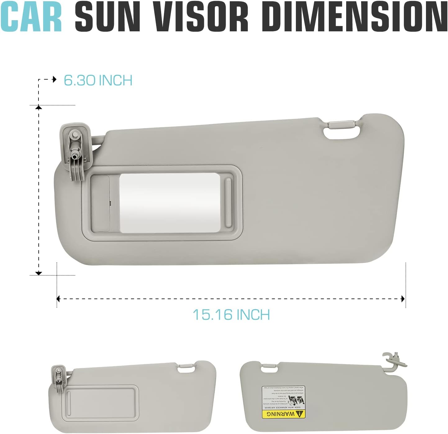 Left Driver Side Sun Visor SunVisor for 2010-2013 Mazda 3 Replaces# BBM2-69-320C-75 (Gray)