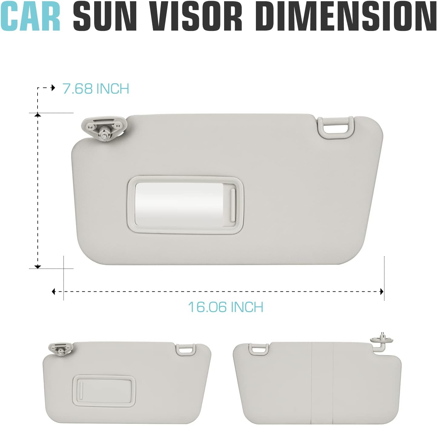 Left Driver Side Sun Visor SunVisor for 2009-2013 Subaru Forester 92011SC033LO (Gray)