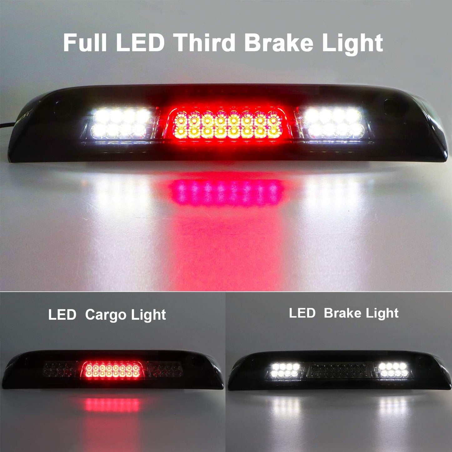 14-17 Chevy Silverado/GMC Sierra 1500 2500HD 3500HD LED Third 3rd Brake Light High Mount Brake Light Cargo Lamp (Smoke lens)