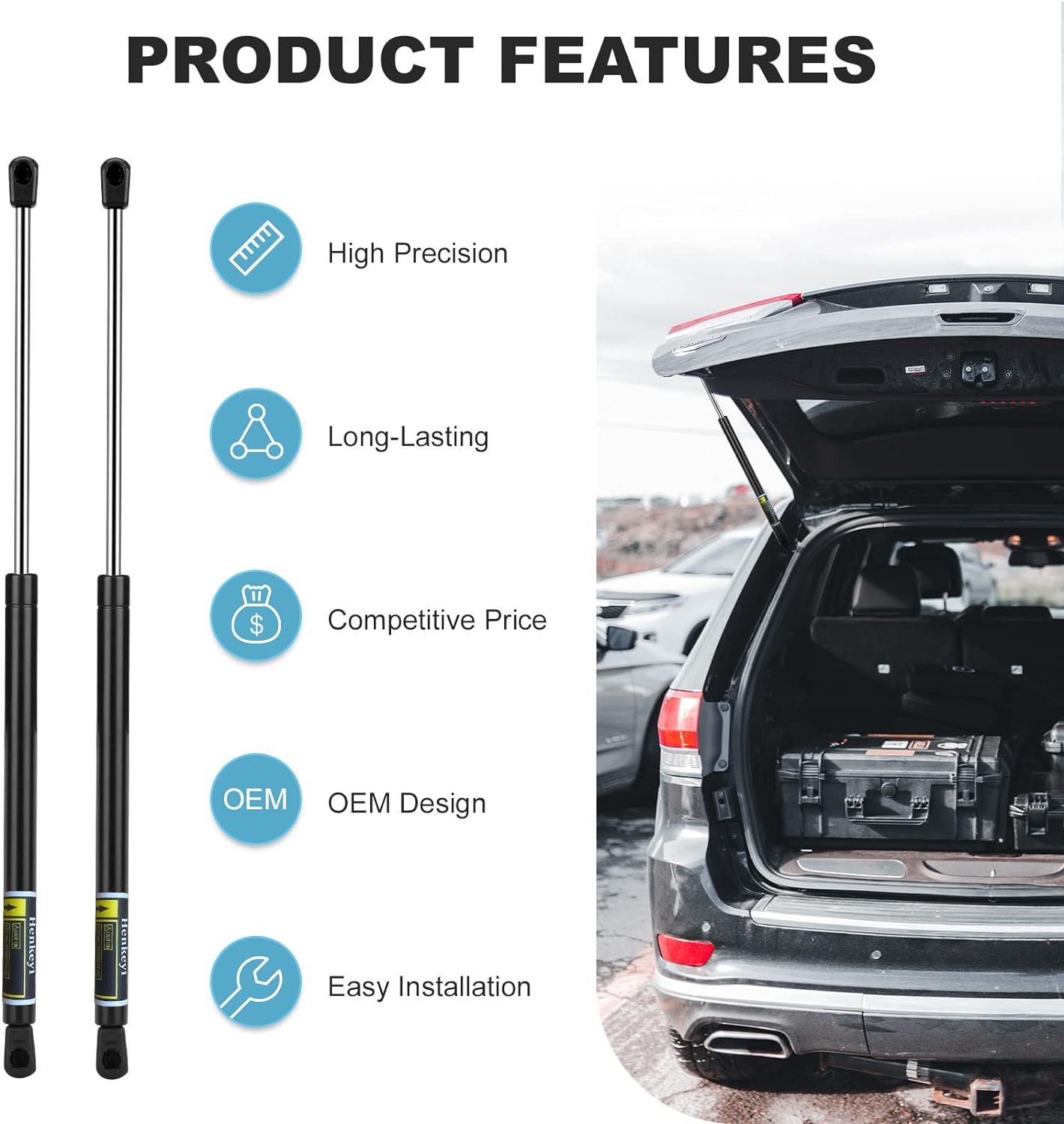 2 Pack Liftgate Tailgate Lift Supports Struts Shocks for Mitsubishi Outlander Sport ASX RVR 2013 2014 2015 5802A832 PM3649