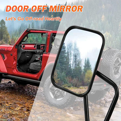 Doors Off Mirrors Compatible with Jeep Wrangler JK JL & Unlimited,Anti-shake and Wider View Mirror Door Off Easier Install Door Hinge Mirror