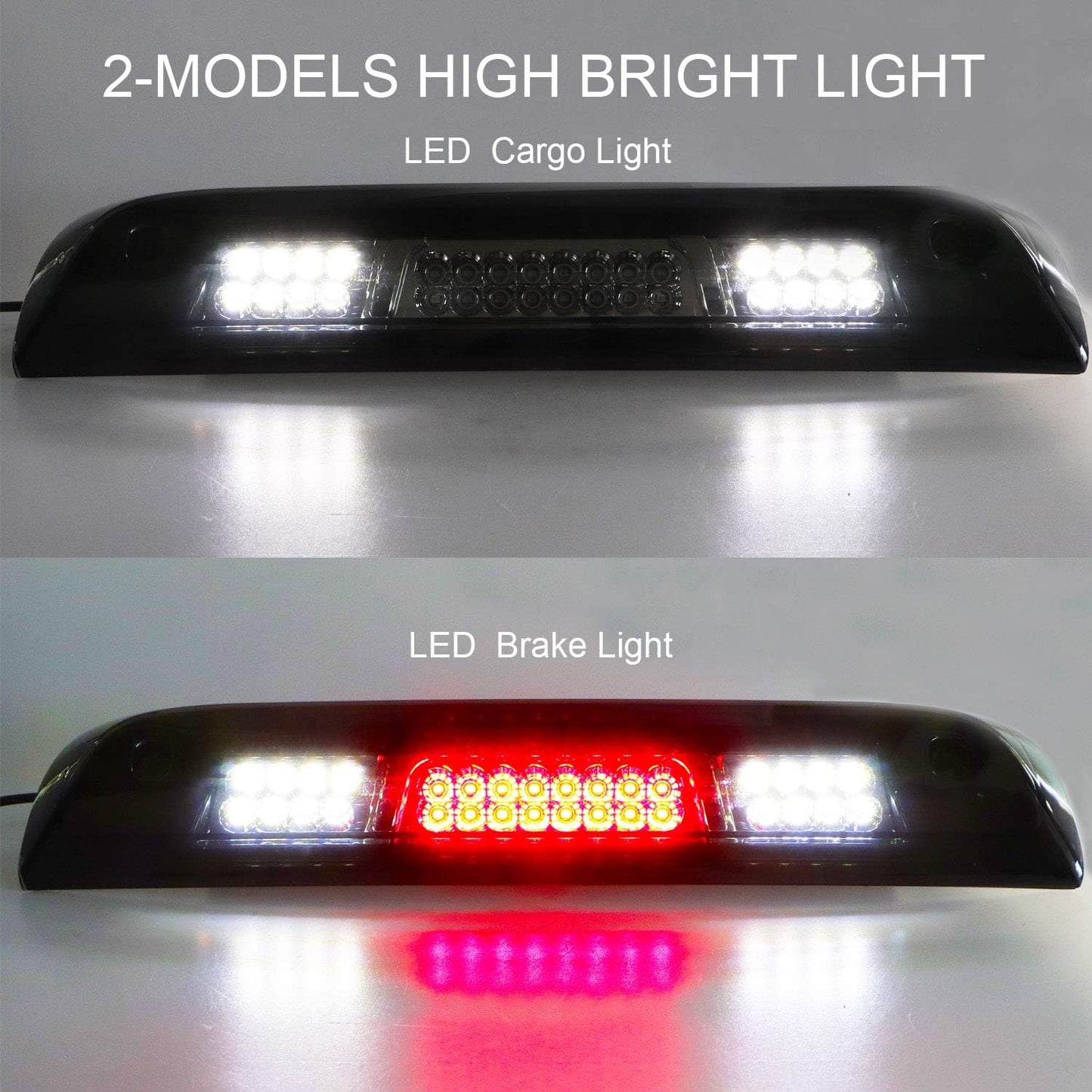 14-17 Chevy Silverado/GMC Sierra 1500 2500HD 3500HD LED Third 3rd Brake Light High Mount Brake Light Cargo Lamp (Smoke lens)