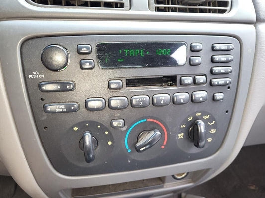 Part No. 1F1F-18C858-BC. Ford Taurus & Mercury Sable 2000 2001 2002 2003 AM FM Cassette Radio Upgraded w Bluetooth Used