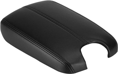 Leather Center Console Armrest Lid Cover for 2008 2009 2010 2011 2012 Honda Accord(Black)