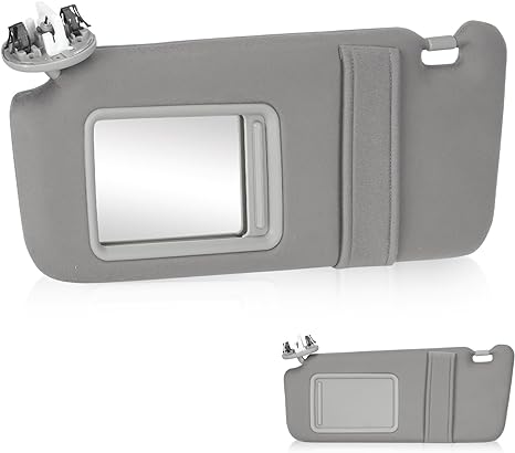 Left Driver Side Sun Visor SunVisor with Light for 2007-2011 Toyota Camry with Sunroof 74320-06800-B0 (Gray)