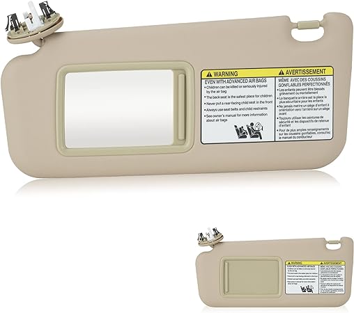 for 2006-2013 Toyota RAV4 Left Driver Side Sun Visor SunVisor 74320-42501-B2 (Beige)