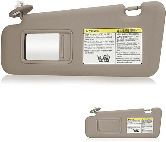 for 2008-2013 Toyota Highlander Left Driver Side Sun Visor SunVisor 74320-48500-B0 (Beige)