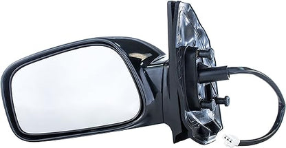 Driver Mirror for Toyota Corolla CE (2003 2004 2005 2006 2007 2008) Side Smooth Black Power Operated Non-Heated Non-Folding Left Outside Rear View Replacement Door Mirror - Parts Link # TO1320178